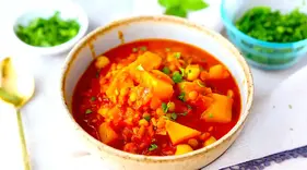 Chickpea_Squash_Stew_Hearty_Stew_Delicious_Vegan_Dish_Savory_Flavor_Nutritious_Vegetarian_Recipe_Squash_and_Chickpea_Combo_Satisfying_Bowl_Wholesome_Meal_PlantBased_Goodness_Homemade_Ayurvedic_Food_Ayurveda